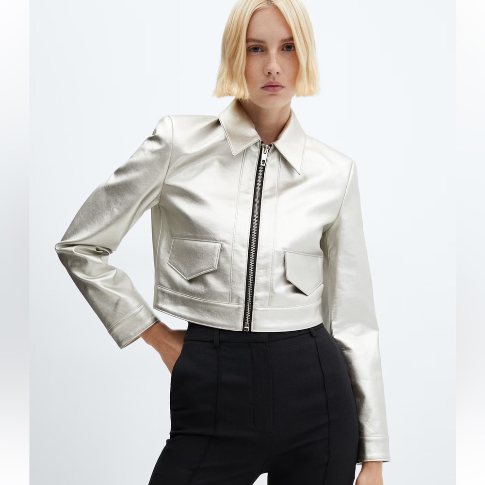 Mango METALLIC CROPPED JACKET